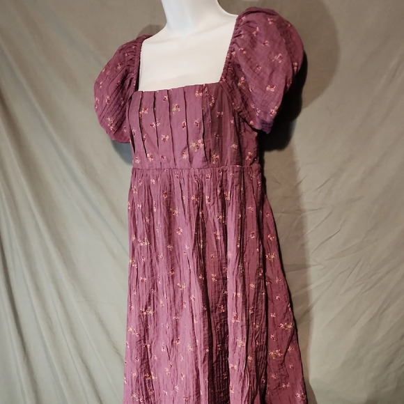 Aeropostale Mauve Floral Midi Dress - Picture 3 of 7